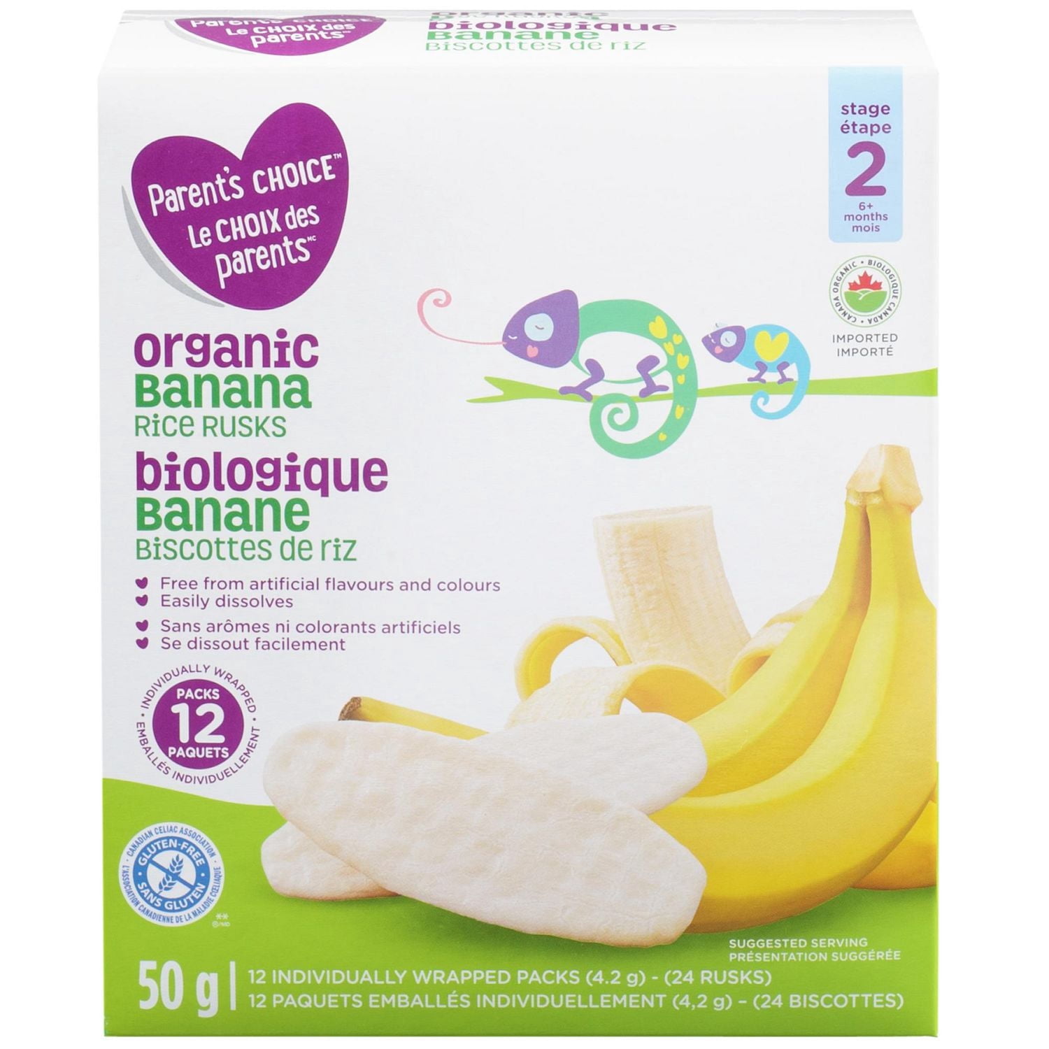 Biscottes de riz biologiques saveur banane Le choix des parents
