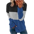 thumbnail image 1 of EQWLJWE Long Sleeve Shirts for Women Button Up Women Casual Patchwork Printed Round Neck Long Sleeve Pullover Blouse Sweatshirt Tops Fall Clothes for Women, 1 of 5