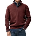 thumbnail image 1 of Migroa Essential Men's Quarter-Zip Sweatshirt -Solid Colour Stand-Up Collar Design, Multiple Colour Options, Premium Casual Wear Under $20, Wine S, 1 of 4