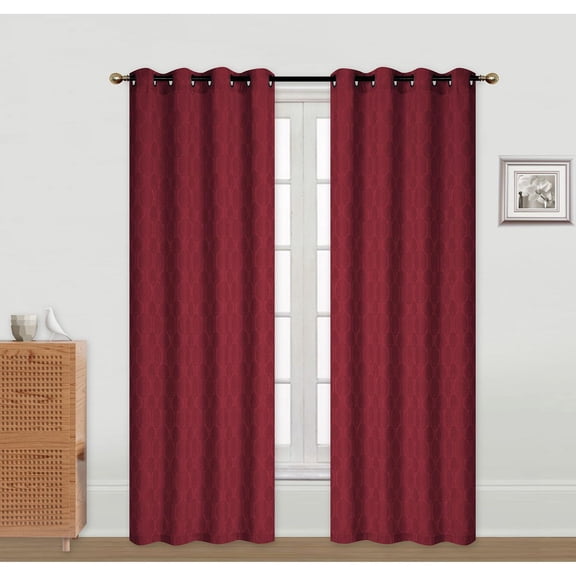Panneau Jacquard W 8 Grom (Arbre) (Bourgogne) (84 ") - Ensemble De 2