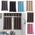 thumbnail image 4 of serony Solid Colored Short Valance Curtains Shade Curtain Kitchen Door Panels Rod Pocket Window Treatment Coffee L, 4 of 9