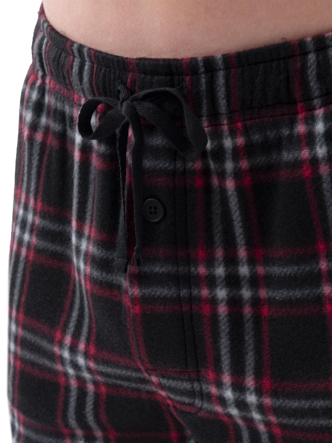 Fruit of the Loom Men's Sleep Set Crew Neck Top and Fleece Pant 2 Piece Pajama Red