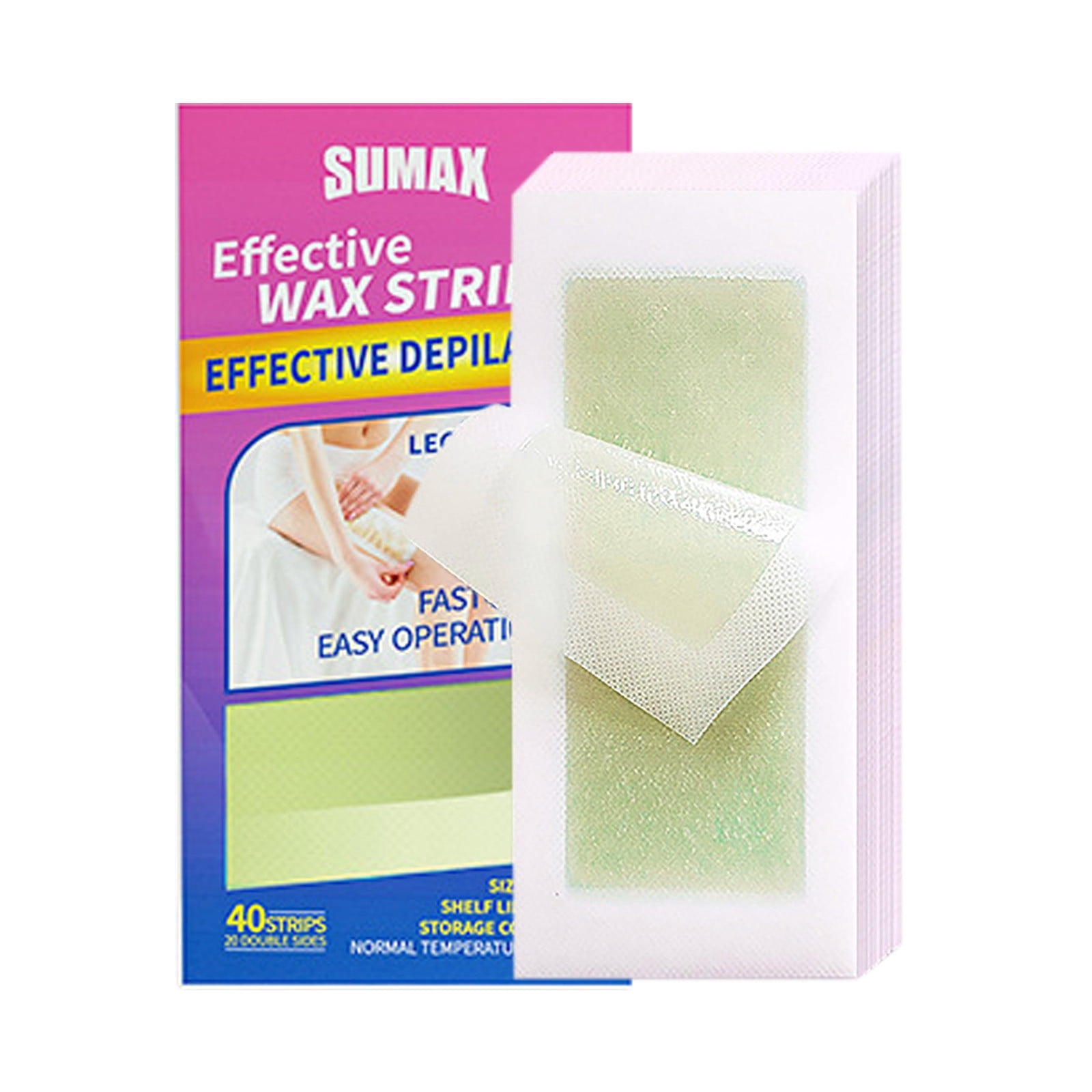 WIFKLSIIPG 40 Pcs Wax Strips Hair Removal Wax Paper Double-sided Hair Removal Paper