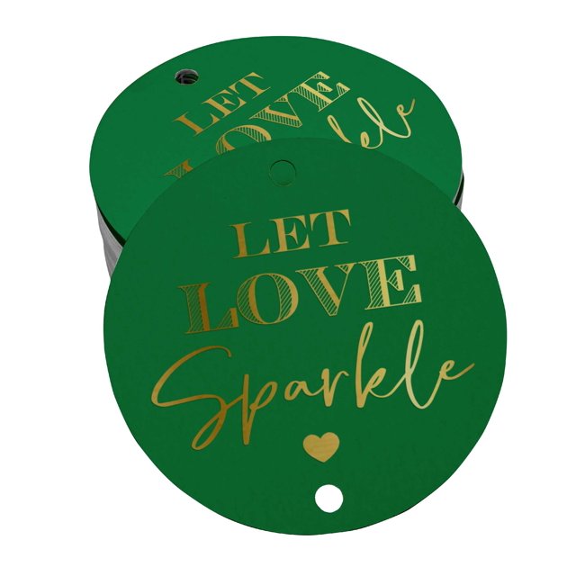 Inkdotpot Gold Foil Paper Hang Tags Let Love Sparkle Wedding Favor Tags 50 Pieces