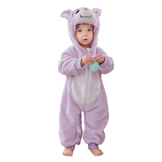 IROINID Liquidation Cache-Couche pour Bébé à Manches Longues Grenouillère Unisexe pour Bébé Combinaison d'Hiver et en Flanelle Tenue de Cosplay, Violet
