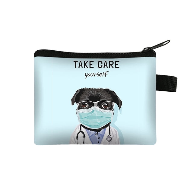 Big Sale ! Huayishang Home Textile Storage,Storage Case,2022 Cool Dog Printing Children'S Coin Purse Student Coin Storage Bag Portable Key Case