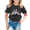 thumbnail image 1 of 4t Fille Tout-Petit Extra Large Enfant Filles Pâques Mignon Graphique Col Rond Manches Courtes T-Shirt Décontracté d'Été, 1 of 4