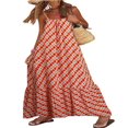 thumbnail image 1 of MesaSe Robe Maxi Bohème Sans Manches à Volants Décontractée Ample pour Vacances à la Plage, 1 of 7