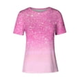 thumbnail image 4 of Jsaierl T-Shirts à Manches Courtes Dégradés à Imprimé Scintillant pour Femmes Col Rond Tops de Boîte de Nuit de Fête d'Été Tendance, 4 of 4