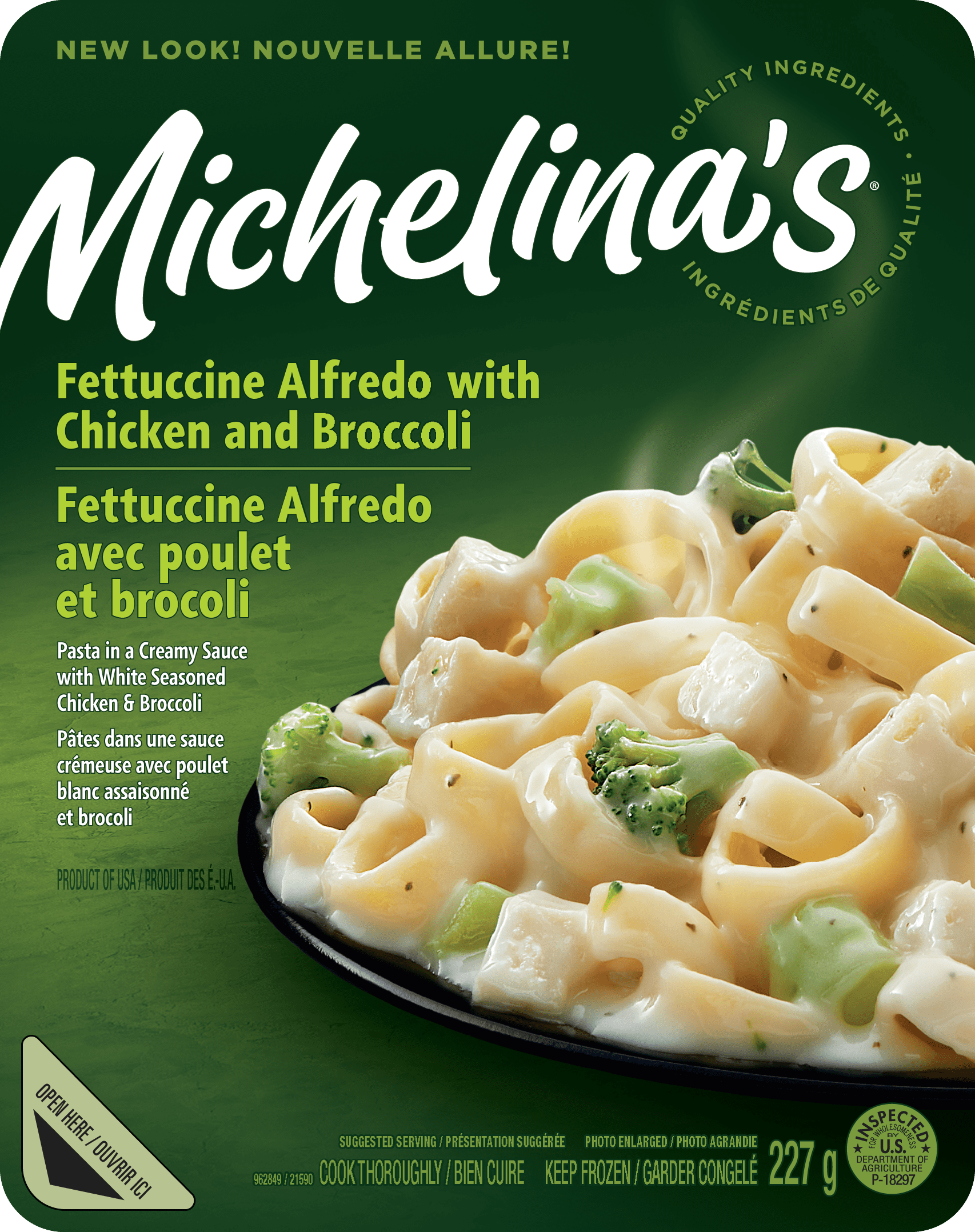 Michelina's Fettucini Alfredo w Chicken & Broccoli, Fettuccine Alfred w/Chkn & Brc
