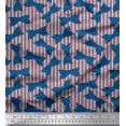 thumbnail image 1 of Soimoi Purple Poly Georgette Fabric Bow & Stripe Print Fabric by the Yard 52 Inch Wide, 1 of 1