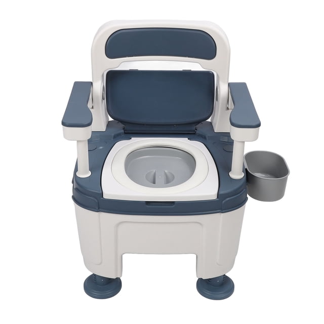 Potty Chair Commode Toilet, Drop Proof Foldable Backrest Portable Potty Chair Commode Toilet for Pregnant Woman for Daily Life