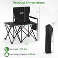 thumbnail image 3 of Gymax 2PCS Oversized Camping Chair w/Side Table 2 Storage Pockets Cup Holder for Trip Black, 3 of 10
