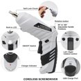 thumbnail image 3 of Cordless Screwdriver, 47 in 1 Electric Screwdriver, Rechargeable 3.6V Portable Cordless Drills Kit, Dual Position Handle with USB Cable LED Light for Home Office DIY Tools, 3 of 7