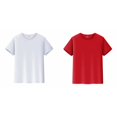 thumbnail image 1 of Lot de 2 (Blanc 1 Pcs et Rouge 1 Pcs) Multipack Haut pour T-Shirts Court Sans Manches Chemise Garçon Manche Uni Haut T-Shirts Garçon et Fille Unisexe Enfants Col Rond T-Shirt, 1 of 4