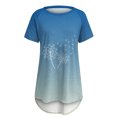 thumbnail image 4 of Birdeem Mode Femmes Mode Manches Courtes Col Rond T-Shirt Long Imprimé Blouse Hauts Amples, 4 of 4