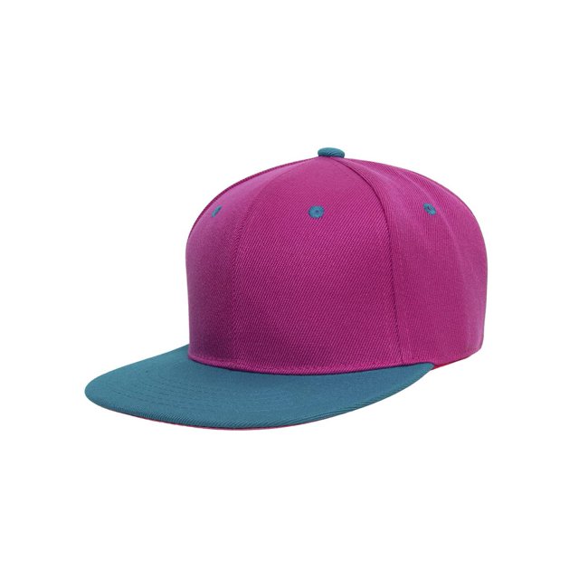 Top Headwear Flat Bill Adjustable Snapback Cap - Pink/Teal