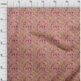 thumbnail image 3 of oneOone Cotton Cambric Light Brown Fabric Abstract Floral Craft Projects Decor Fabric Printed By The Yard 56 Inch Wide, 3 of 4