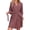 Rose, variante sur Peignoir Mi-Long Gaufré Léger pour Femmes Manches 3/4 Kimonos Tricot Doux Tenue de Détente Peignoir Court Chemises de Nuit pour Dames P-92 Rose-A L