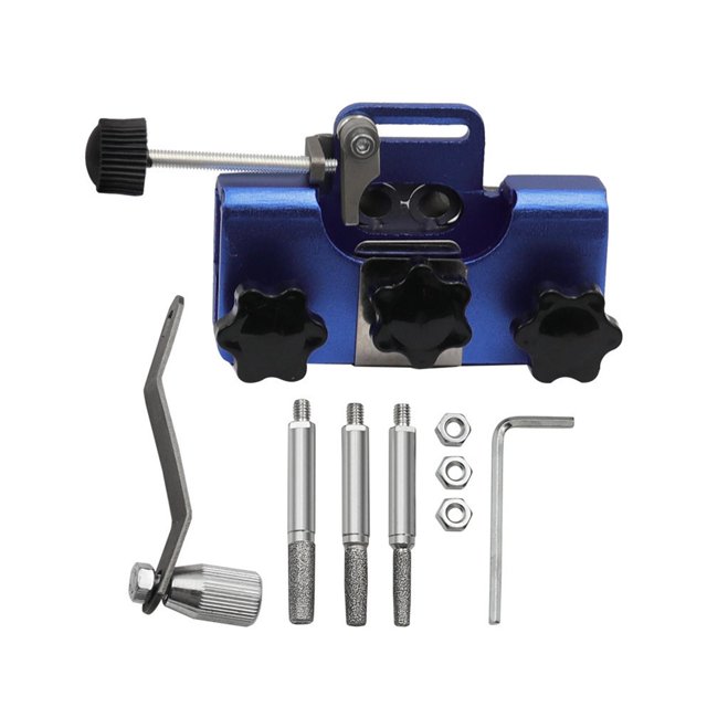 DOLITY Chain Saw Sharpening Jig Tool Kit Easily Install Versatile with Grinding Head Blue