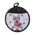 thumbnail image 1 of Round Pot Holder With Pocket (Red Bow Dog) - Set of 4, 1 of 1