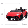 thumbnail image 4 of KidsVIP 12V Lamborghini Huracan 4x4 Ride-On Car W/ Rubber Wheels, Bluetooth Music & Remote, 4 of 12