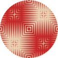 thumbnail image 1 of Ahgly Company Tapis d'Intérieur Ronds Transitionnels Rouges Lavables à la Machine, 8 Pieds Rond, 1 of 7