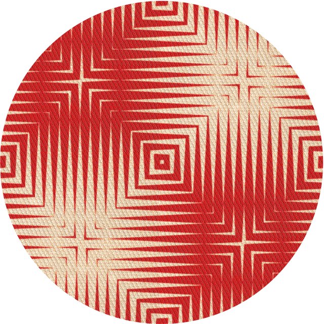 Ahgly Company Tapis d'Intérieur Ronds Transitionnels Rouges Lavables à la Machine, 8 Pieds Rond