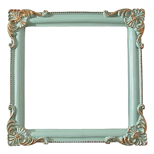 Abbracc European Photo Frame Tabletop Wall Hanging Antique Picture Frame for Photo Light Green