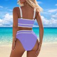 thumbnail image 5 of FAIWAD Womens 2 Piece Swimsuits Sports Color Block Bikini Sets Removable Bra Pad Full Coverage Bathing Suits for Girls, 5 of 5