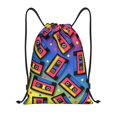 thumbnail image 1 of Xecao Vintage Audio Cassettes Pattern Sports Drawstring Backpack - String Swim Gym Bag with Wet Proof Pocket for Women&Men-Medium, 1 of 6