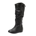 thumbnail image 2 of Fankiway Bottes Hautes Décontractées pour Femmes, Talon Compensé Caché, Bride à Boucle, Bottes d'Hiver Mode, Noir, 2 of 7