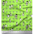 thumbnail image 1 of Soimoi Poly Georgette Fabric Dot & Penguin Ocean Print Fabric by Yard 52 Inch Wide, 1 of 3
