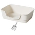 thumbnail image 2 of jinwen Open Litter Boxes Kitten Toilet Enclosure Design High Sided Portable Cats Litter white, 2 of 9