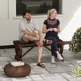 thumbnail image 2 of Outsunny Rustic Wood Wheel Outdoor Garden Bench for 2-Person with a Unique Wheel Design on the Legs & Durable Build, 2 of 10