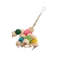 thumbnail image 1 of Bird Bite Toy Colorful  Toy  Chewing Toy Colorful Safe Relieve Anxiety Hanging  Sepak Takraw Toy For Birds Parrots, 1 of 8