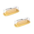 thumbnail image 1 of Oleegame 2PC Produce Storage Sealed Butter Dish With Lid And To Keep Butter Fresh Easy To Scoop Butter Storage Counter Butter Rack Refrigerator Butter Container With Lid Butter Dish Yellow, 1 of 9