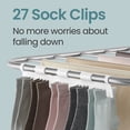 thumbnail image 3 of 2-Level Foldable Clothes Drying Rack with Height-Adjustable Wings, Free-Standing Laundry Rack Clothes Dryer, 33 Drying Rails, and Sock Clips, 3 of 5