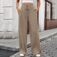 thumbnail image 1 of Ailaofu Womens Ribbed Wide Leg Lounge Pants with Pockets Casual Relaxed Comfy Loose Soft Knit Pajama Pants with Drawstring, 1 of 6