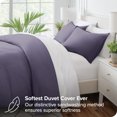 thumbnail image 4 of Bare Home Housse de Couette Sablée - Ultra Douce - Premium 1800 Collection - Ensemble 2 Pcs - Lit Simple/simple TG, Violet Poussiéreux, 4 of 8