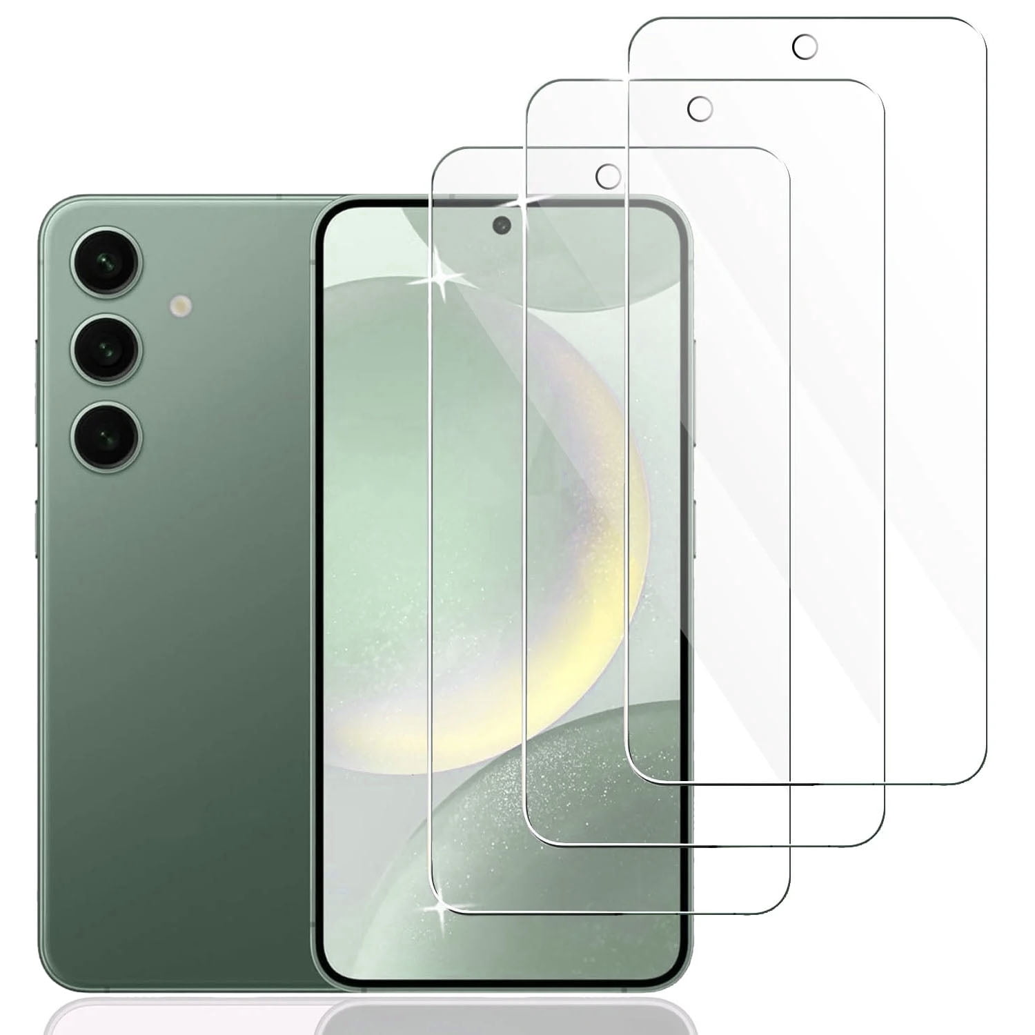 Zonyee HD Tempered Glass Screen Protector for Samsung Galaxy S24 FE, Scratch & Impact Absorbing,Easy Install,3 Pack