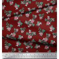 thumbnail image 3 of Soimoi Modal Satin Fabric Leaves & Rose Floral Decor Fabric Printed Yard 42 Inch Wide, 3 of 3