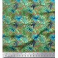 thumbnail image 1 of Soimoi Polyester Crepe Fabric Tropical Leaves Printed Fabric 1 Yard 52 Inch Wide, 1 of 5