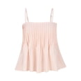 thumbnail image 4 of AherBiu Camisole Tops for Women Boho Ruffle Spaghetti Strap Square Neck Sleeveless Ruched Cute Tank Tops, 4 of 6