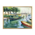 thumbnail image 1 of Designart Bateaux au printemps vert ART MURAL À CADRE FLOTTÉ, 1 of 4