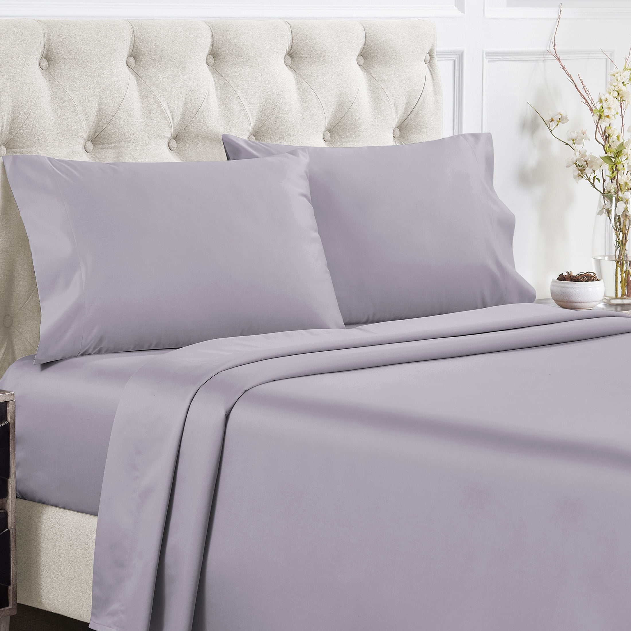 California Design Den Sheet Sets, Natural 100% Cotton Sheets, Soft Luxury 400 Thread Count Sateen Bedding Sheets Set, Deep Pocket Cooling Sheets