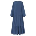 thumbnail image 4 of Gspmoly Robes d'Été pour Femmes, Robe Décontractée Grande Taille pour Femmes à Col Montant, Couleur Unie, Manches Longues, Hiver Automne, Basique, Maxi Longue Décontractée, Robe Quotidienne de Vacances, Économies sur Robes Habillées pour Femmes, 4 of 9