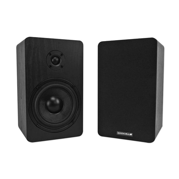 Rockville 2 RockShelf 54B 360W Black 5.25" Home Theater Bookshelf Speakers/4 Ohm
