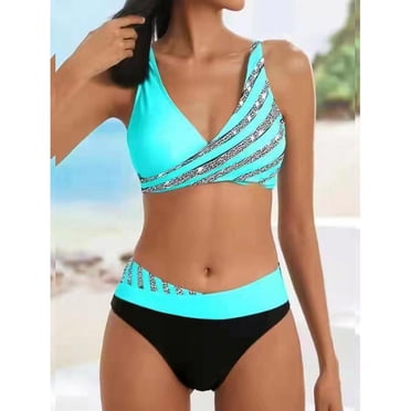 SMihono Bikinis for Women Summer Two Piece Siwmwear Summer Women's Print Swimsuit Fashion Swimwear Beachwear Bikini Siamese