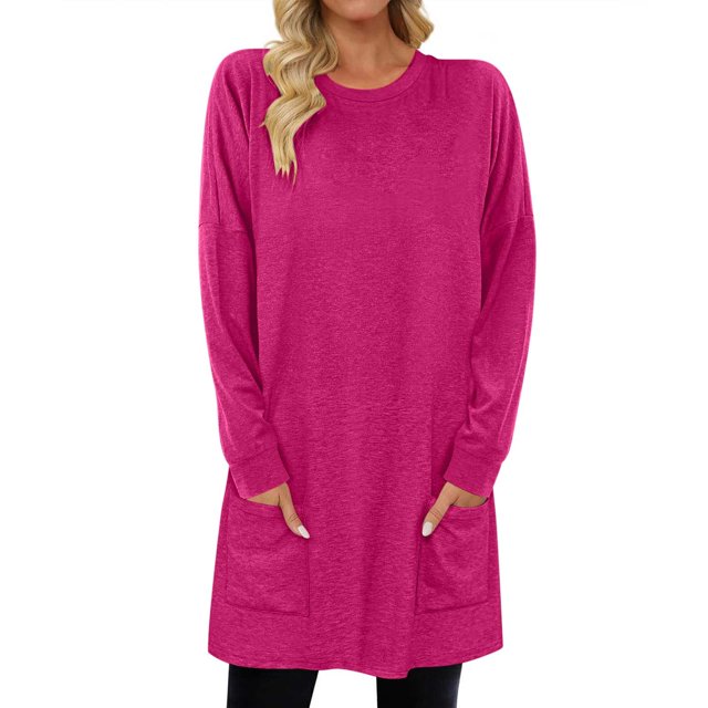 Chandail en Molleton Surdimensionné pour Femmes Col Rond Manches Longues Pull Décontracté Confortable Tenues de Mode Automne Vêtements 2024